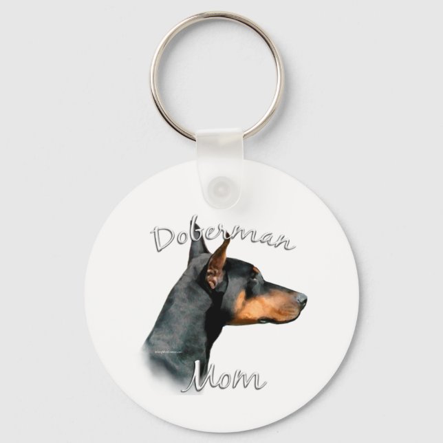 Llavero Doberman Pinscher (negro) Mamá 2 (Anverso)