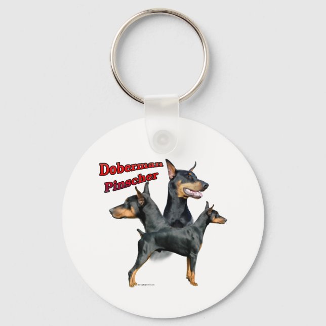 Llavero Doberman Pinscher Trio 2 - Keychain (Anverso)
