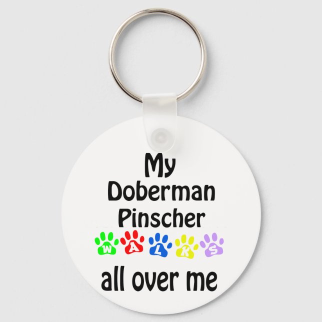 Llavero Doberman Pinscher Walks Design (Anverso)