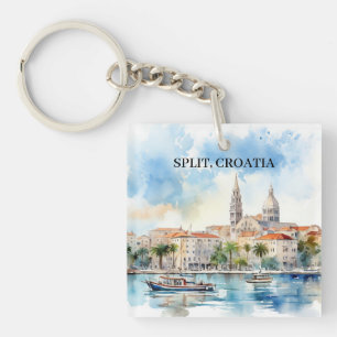 Llavero Doble acuarela de Dalmatia en Croacia