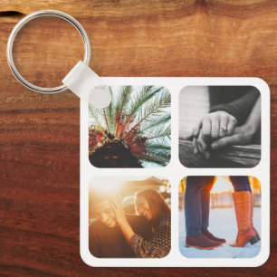 Llavero Doble cara Metalizado 8 fotos Keychain cuadrada