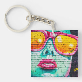 Llavero Doble Cara - Pintalabios Arte Urbano Calle