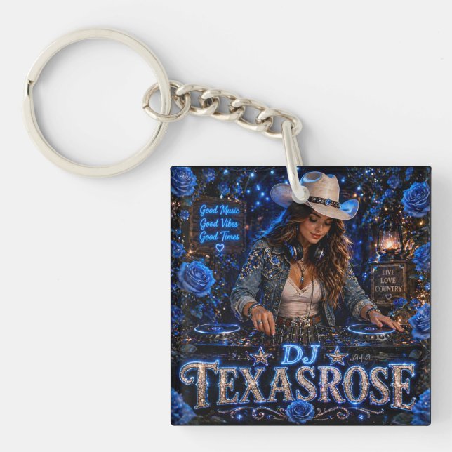 LLAVERO DOBLE DJ TEXASROSE (Frente)