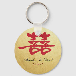 Llavero Doble felicidad Boda chino Keychain