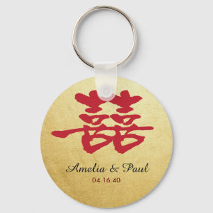 Llavero Doble felicidad Boda chino Keychain