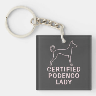 Llavero Doble perro podenco rosa y rosa personalizado