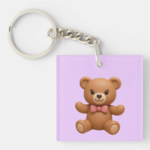 Llavero doble personalizado con nombre Teddy y cor