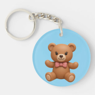 Llavero doble personalizado Teddy y corona