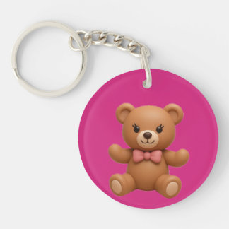 Llavero doble personalizado Teddy y corona