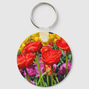 Llavero Doble tulipán rojo