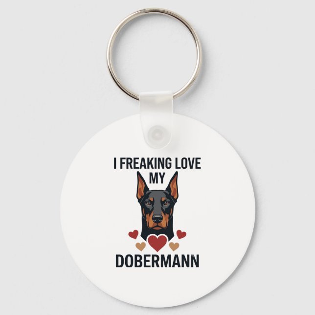 Llavero Doblerman perro corazones rojos_1 (Anverso)