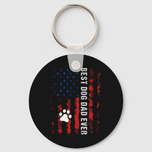 Llavero Dog Dad American Flag Fathers Day Por Mejor Papá P