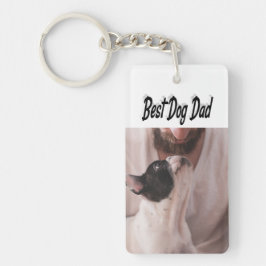 Llavero Dog Dad Photo Black text