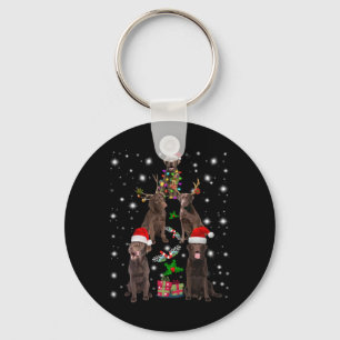 Llavero Dog Lover   Árbol de Navidad Chocolate Labrador