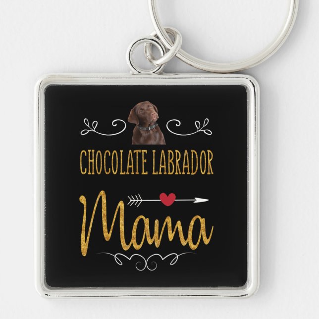 Llavero Dog Lover | Chocolate Labrador Mama (Frente)