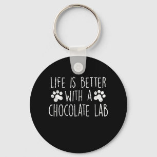 Llavero Dog Lover   La Vida Es Mejor Con Chocolate Labrado