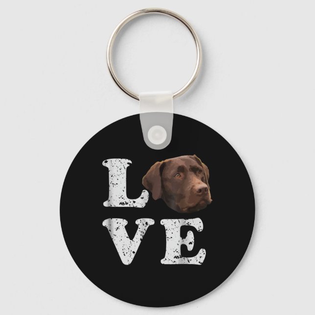 Llavero Dog Lover | Me encanta el Labrador de chocolate (Anverso)