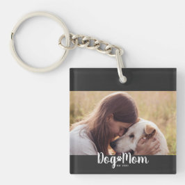 Llavero Dog Mom Established Script Photo