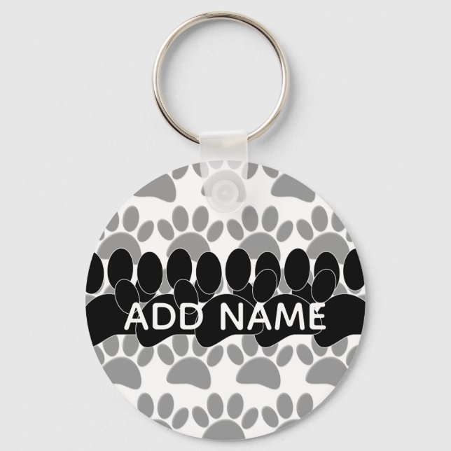 Llavero Dog Paw Print Custom Personalized Name (Reverso )