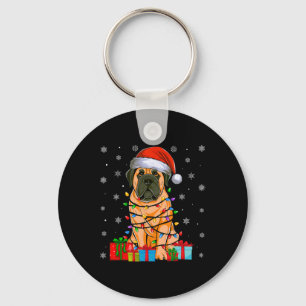 Llavero Dog Ugly Xmas alumbra Santa Hat English Mastiff Do