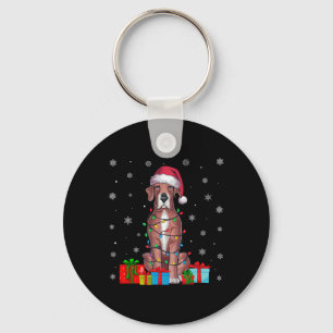 Llavero Dog Ugly Xmas enciende Santa Hat Great Dane Dog Ch