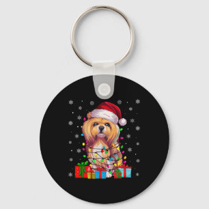 Llavero Dog Ugly Xmas Luces Santa Hat Lhasa Apso Dog Chris