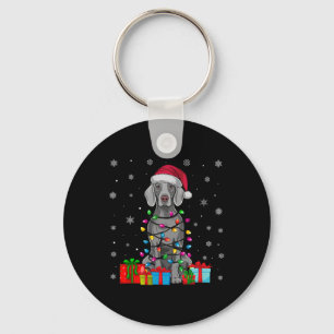 Llavero Dog Ugly Xmas Luces Santa Hat Weimaraner Dog Chris