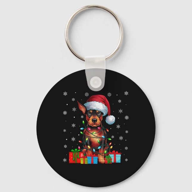 Llavero Dog Ugly Xmas Luces Santa Ministra Perro Pinscher (Anverso)