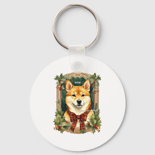 Llavero Doge Christmas Swea Shiba Inu Mens Long  (Anverso)