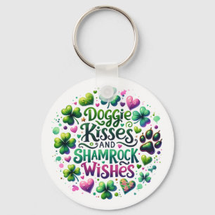 Llavero Doggie Kiss y Shamrock