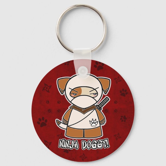 Llavero ¡Doggy Ninja! En Red Keychain (Anverso)