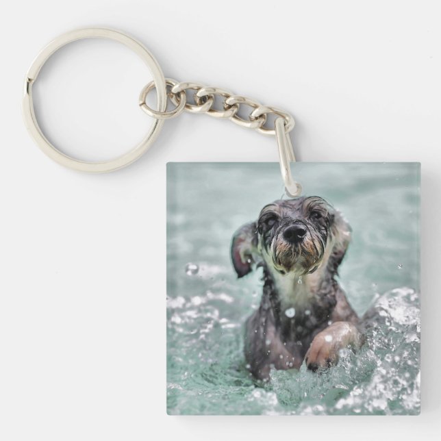 Llavero Doggy Paddle Cute Perro Natación (Frente)