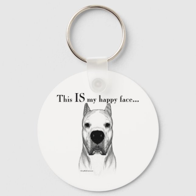 Llavero Dogo Argentino Happy Face (Anverso)