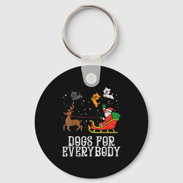 Llavero Dogs For Everybody Santa Funny Christmas Xmas  (Anverso)