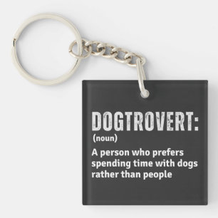Llavero Dogtrovert Definition Funny Introvertido Padres Pe