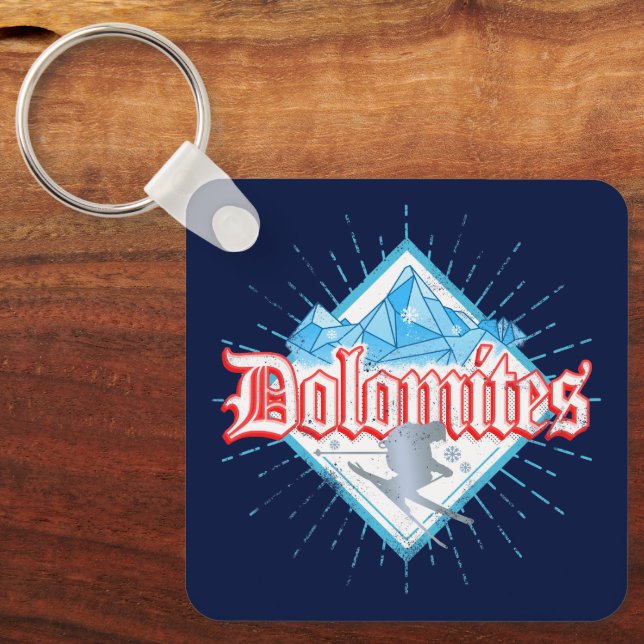 Llavero Dolomitas Sur de Tirol Esquí Retro Vintage (Anverso)