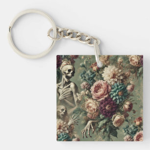 Llavero Dolor de corazón póstumo - Diseño floral gótico