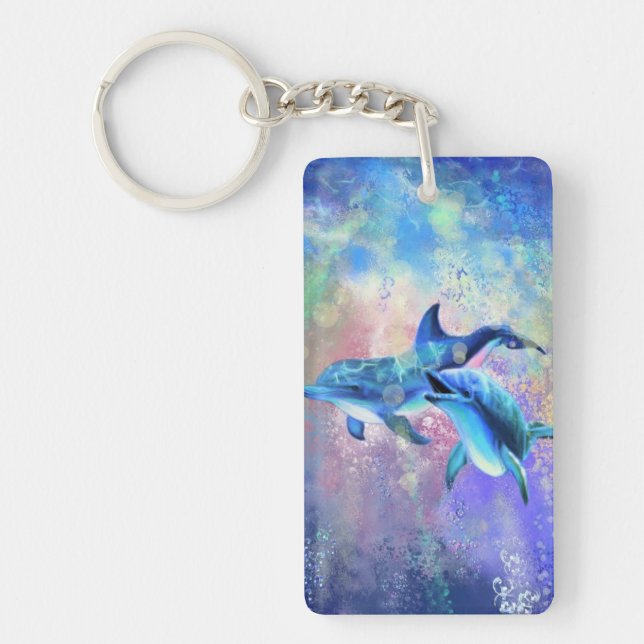 Llavero Dolphin Couple Keychain Happy Family (Frente)