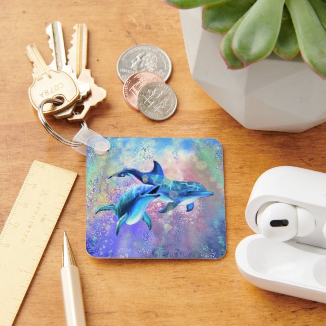 Llavero Dolphin Couple - Painting  (Escritorio )