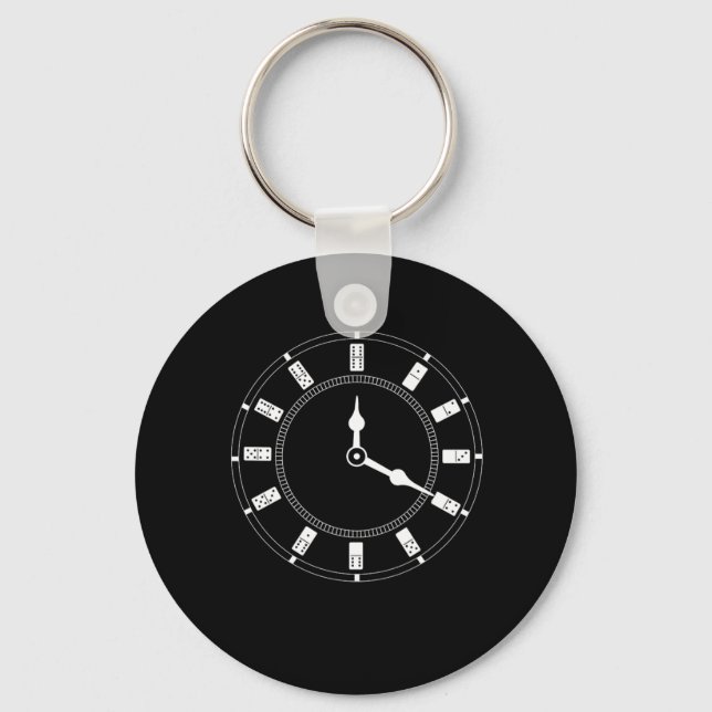 Llavero Domino Clock Dominoes Tiles Puzzler Game Gift (Anverso)
