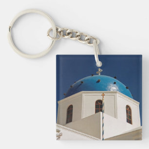 Llavero Domo azul, Santorini, Grecia