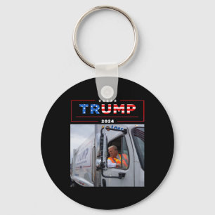 Llavero Donald Trump Cabalga En Camiseta De Camión Garge