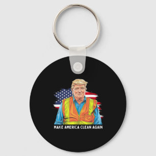 Llavero Donald Trump con chaleco de trabajador de garaje h