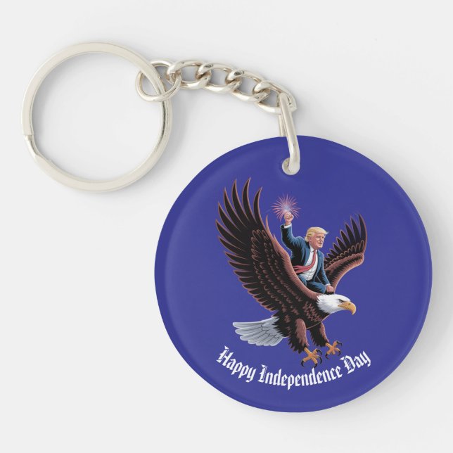 Llavero Donald Trump montando Personalizado de arte del ág (Frente)