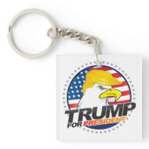 Donald Trump para presidente Eagle Hair Keychain