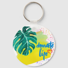 Llavero Donar la vida color de agua amarillo tropical