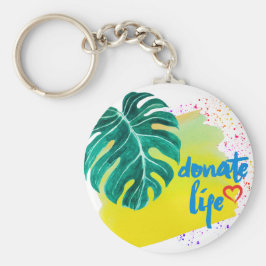 Llavero Donar la vida color de agua amarillo tropical