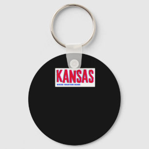 Llavero Donde la tradición se impone al Pegatina de Kansas