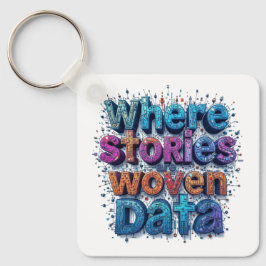 Llavero Donde las historias tejen datos