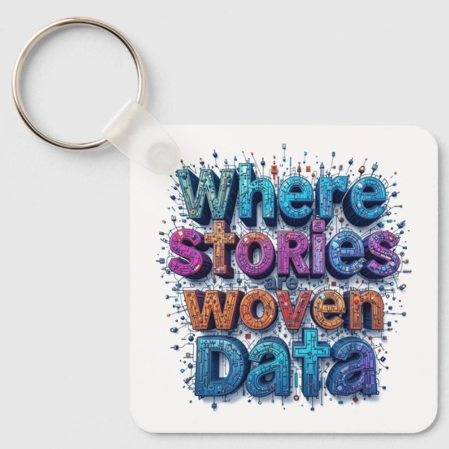 Llavero Donde las historias tejen datos (Anverso)